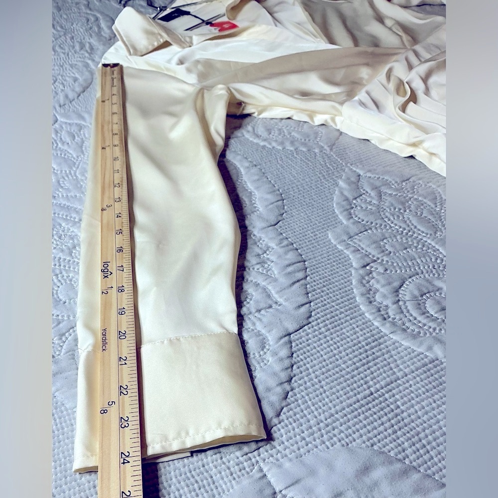 Cider Elegant Cream Long Sleeve Dress - Picture 12 of 14